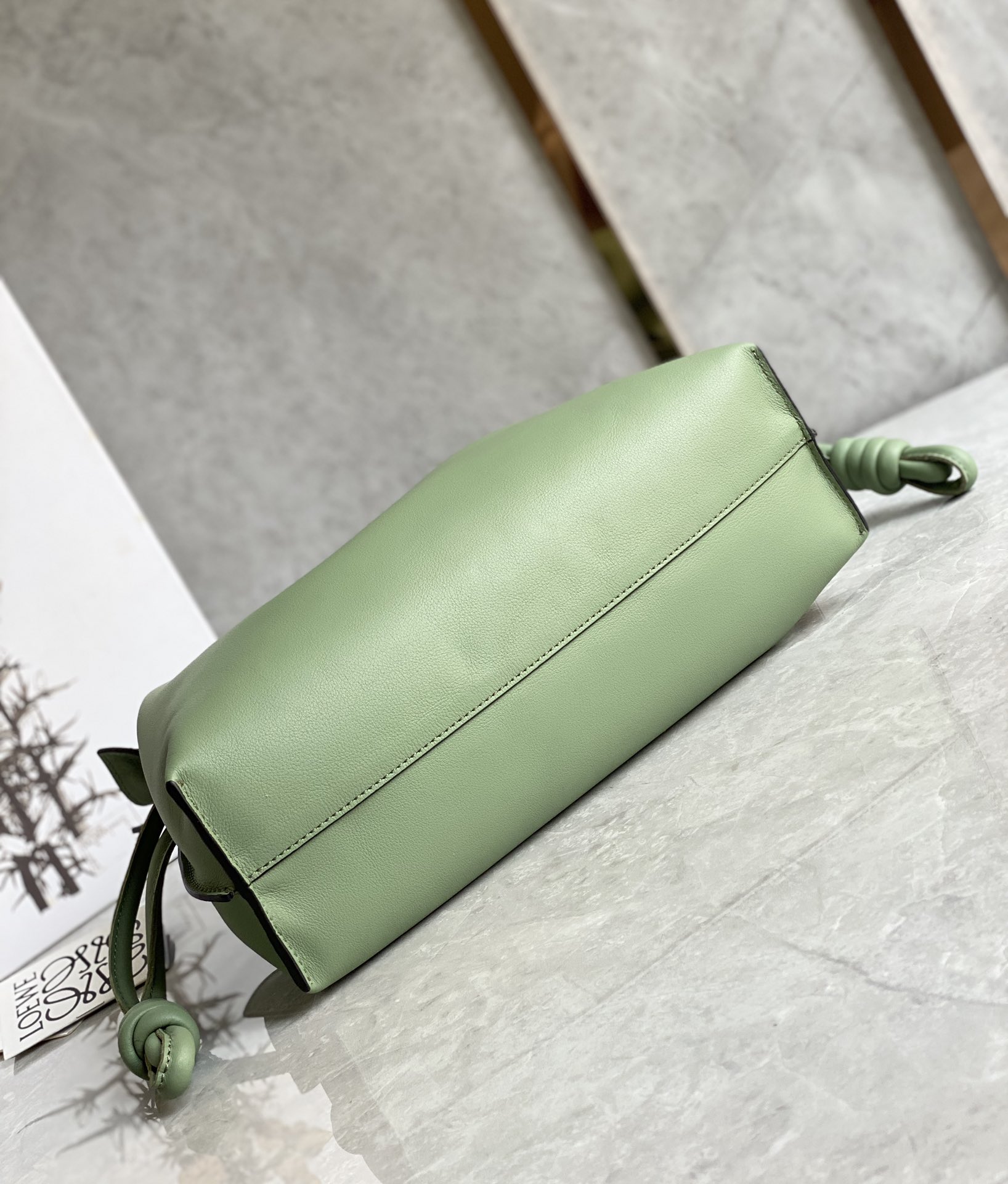 Loewe Medium Flamenco Clutch in Nappa Calfskin Light Green